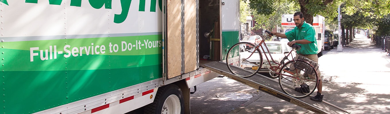 moving truck being loaded